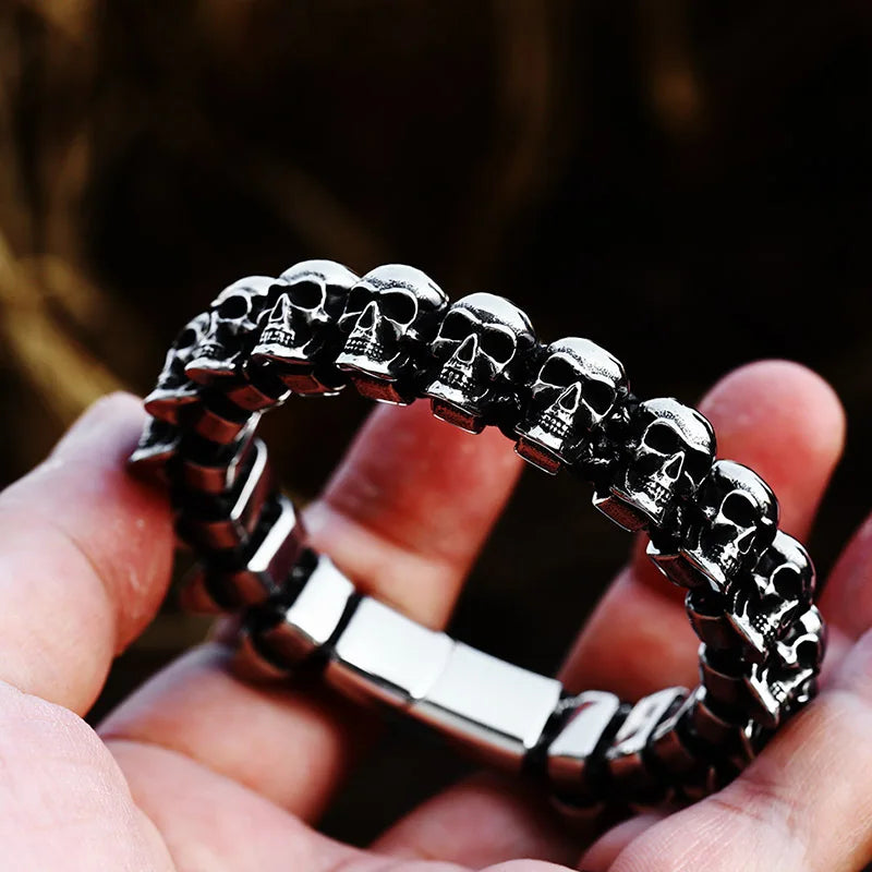 Pulseira Masculina Skull Black