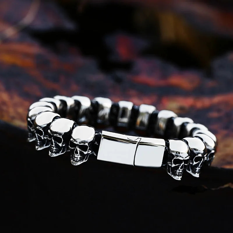 Pulseira Masculina Skull Black