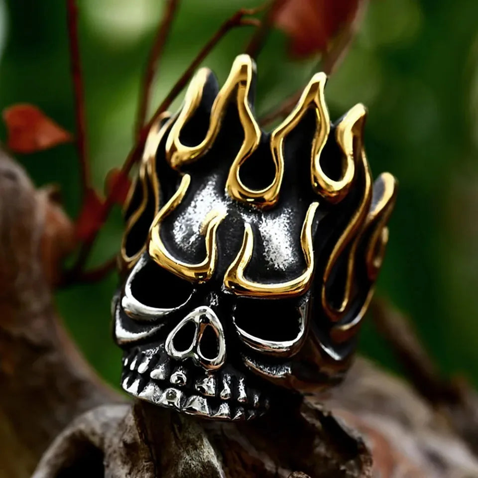 Anel Masculino Flame Skull OrlaRio